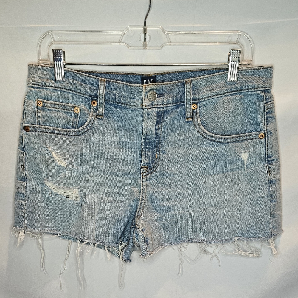 GAP Distressed Light Blue Denim Shorts